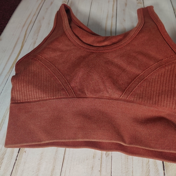 2 fall color sports bra size small in orange and green - Picture 5 of 7